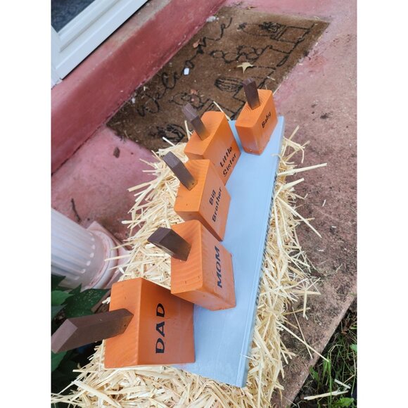 Personalized Handcrafted Wood Pumpkin Patch Family Decor Set - Picture 7 of 7